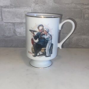 𝅺NORMAN Rockwell 1981 Porcelain Mug “Ships Ahoy”